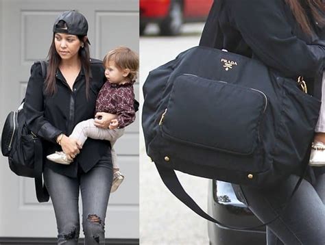 prada diaper bag kourtney kardashian|Kourtney Kardashian's Prada Diaper Bag Costs Over $1,000.